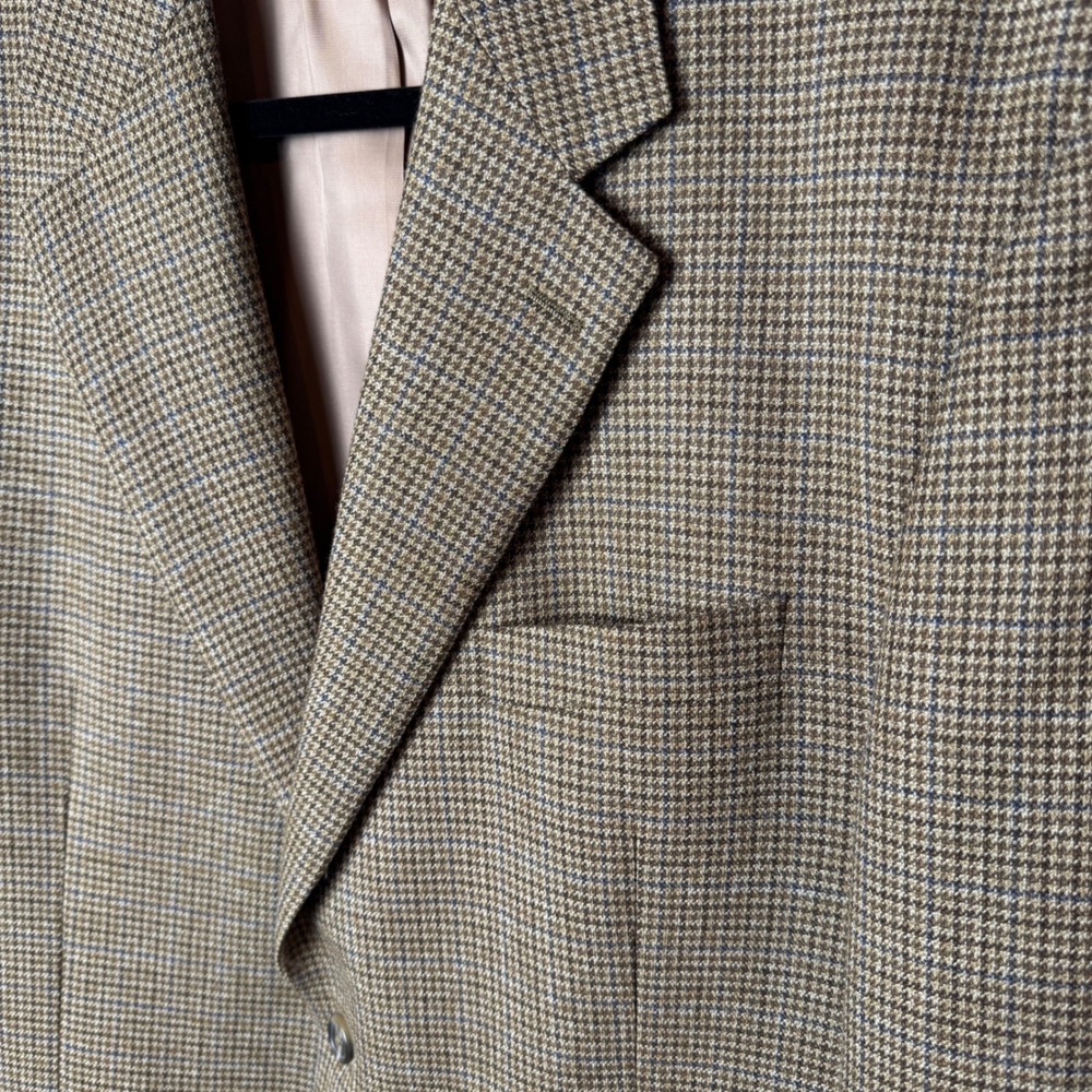 Vintage Lauren Ralph Lauren Men's 100% Wool Brown Houndstooth Sport Coat 46R - Picture 4 of 10